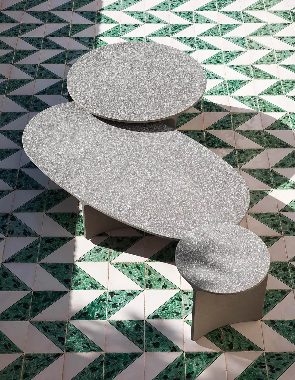 RODA Aspic concrete outdoor tables, Italian outdoor furniture