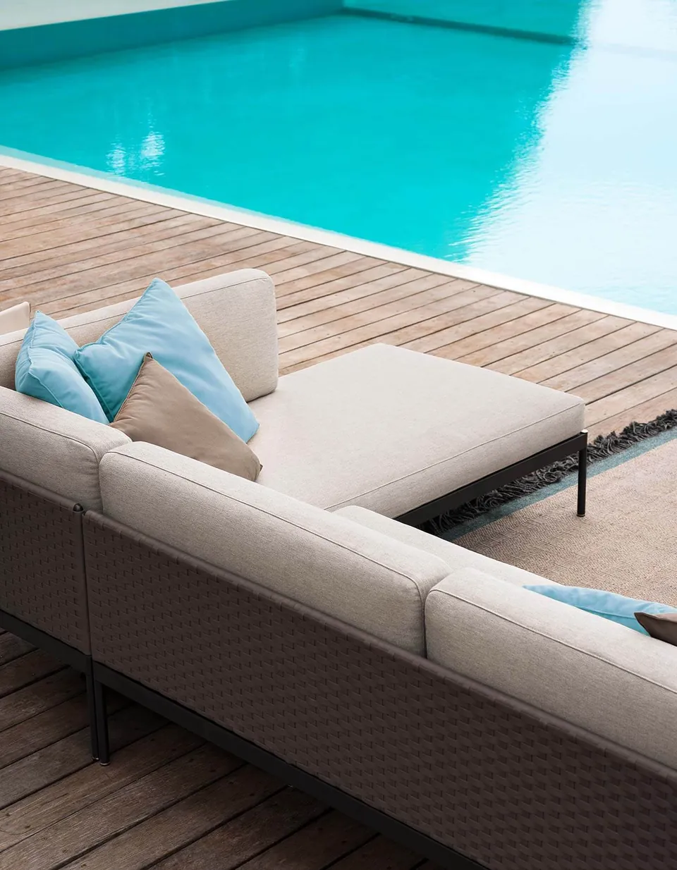 RODA Basket outdoor furniture on a terrace, catalog photograph 2