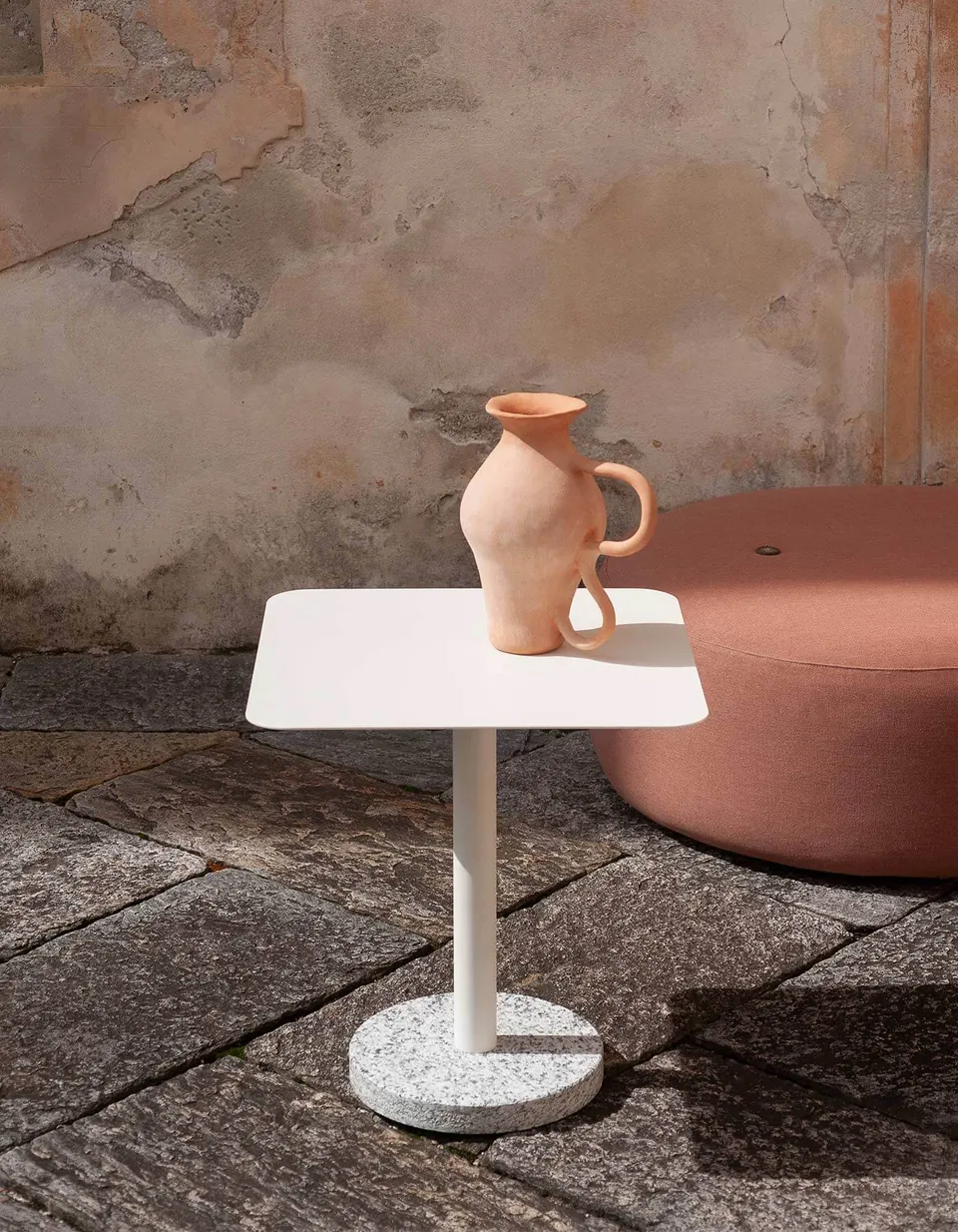 RODA Bernardo outdoor furniture on a terrace, catalog photograph 2