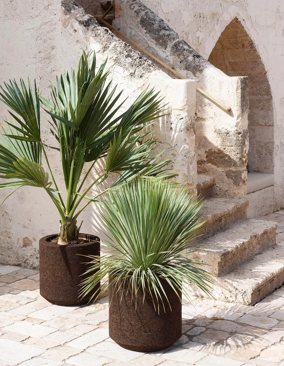 RODA Cortica cork outdoor planters, Italian outdoor furniture