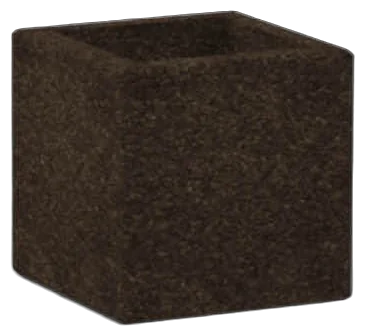 RODA Cortica square cork planter with rounded edges, natural outdoor planter by RODA