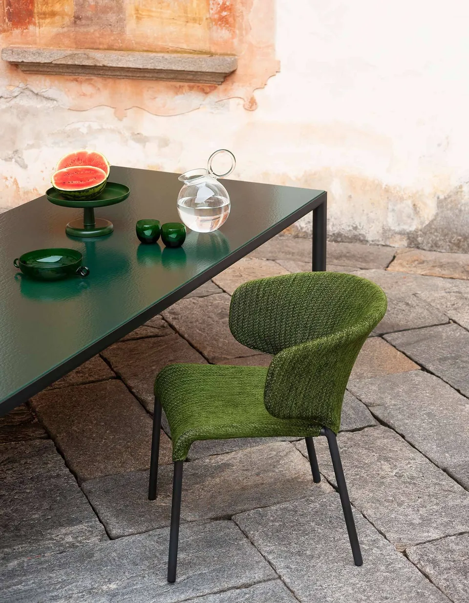 RODA Double outdoor furniture on a terrace, catalog photograph 2