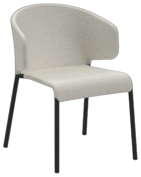 RODA Double chair, an upholstered armchair on a powder coated stainless steel frame, RODA patio furniture by Rodolfo Dordoni