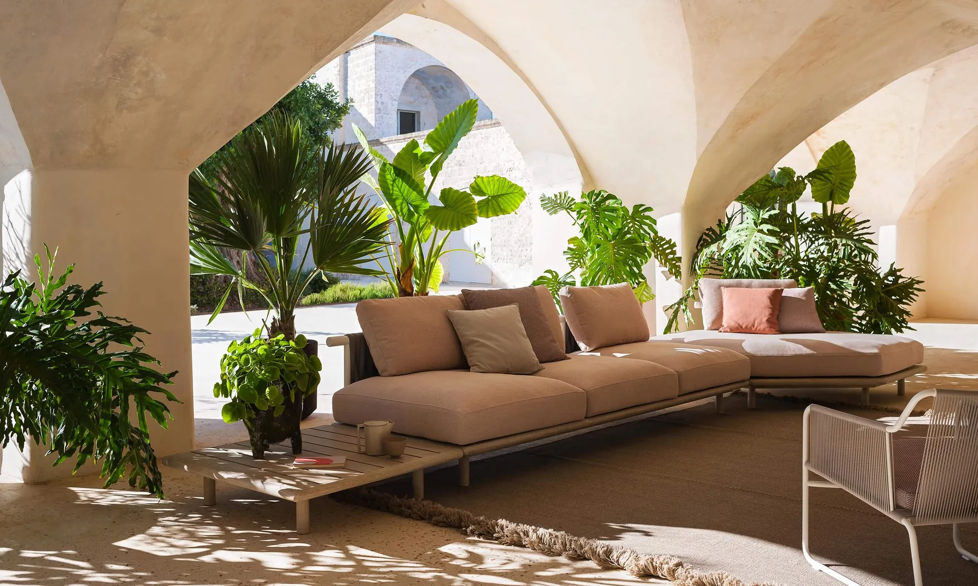 RODA Eden teak modular sofa, Italian outdoor furniture