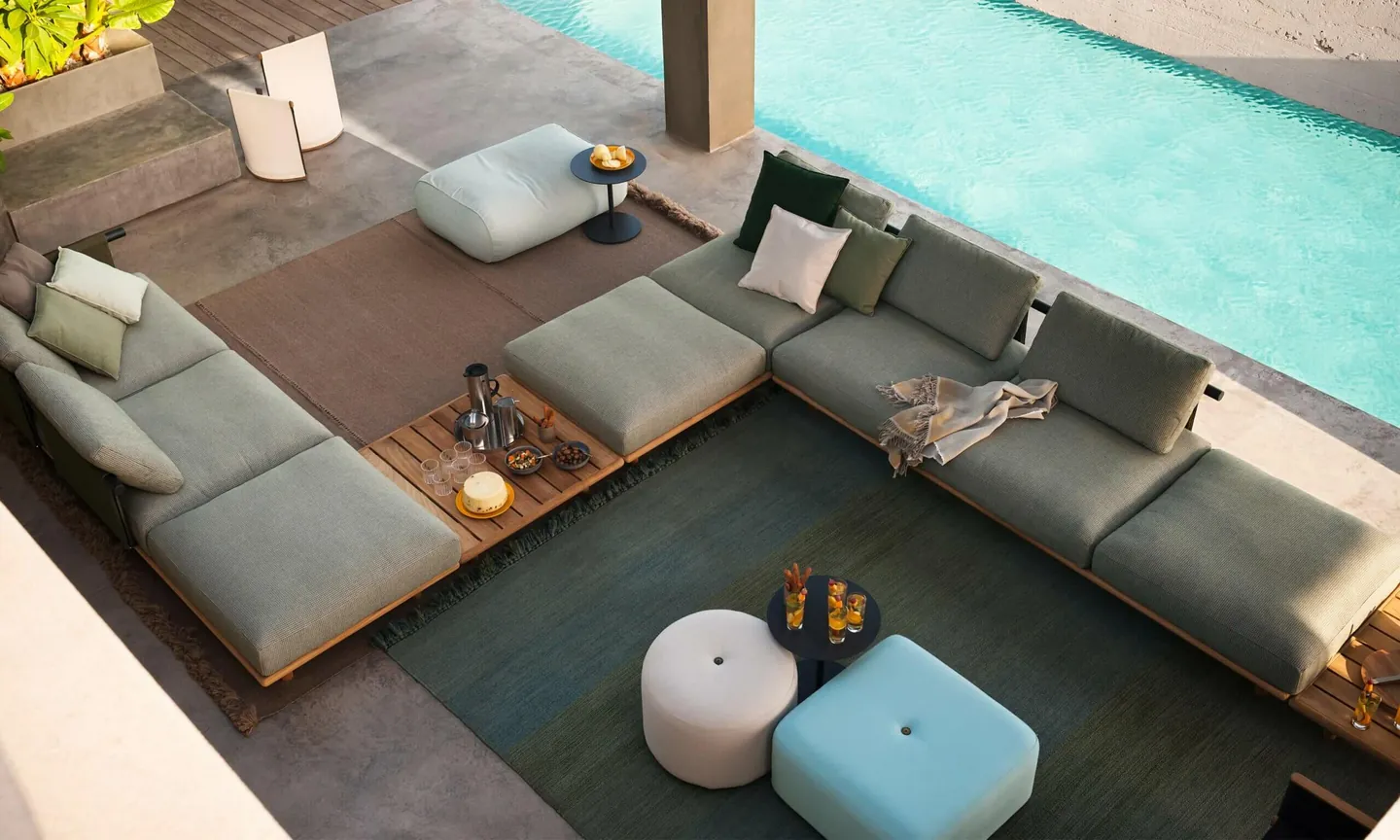 RODA Eden outdoor furniture on a terrace, catalog photograph 2