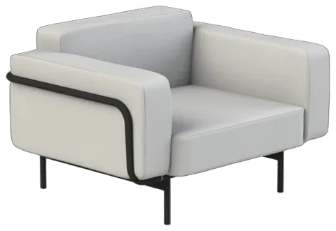 RODA Estendo one-seater sofa in powder coated aluminum with cushions, RODA outdoor furniture by Luca Pevere