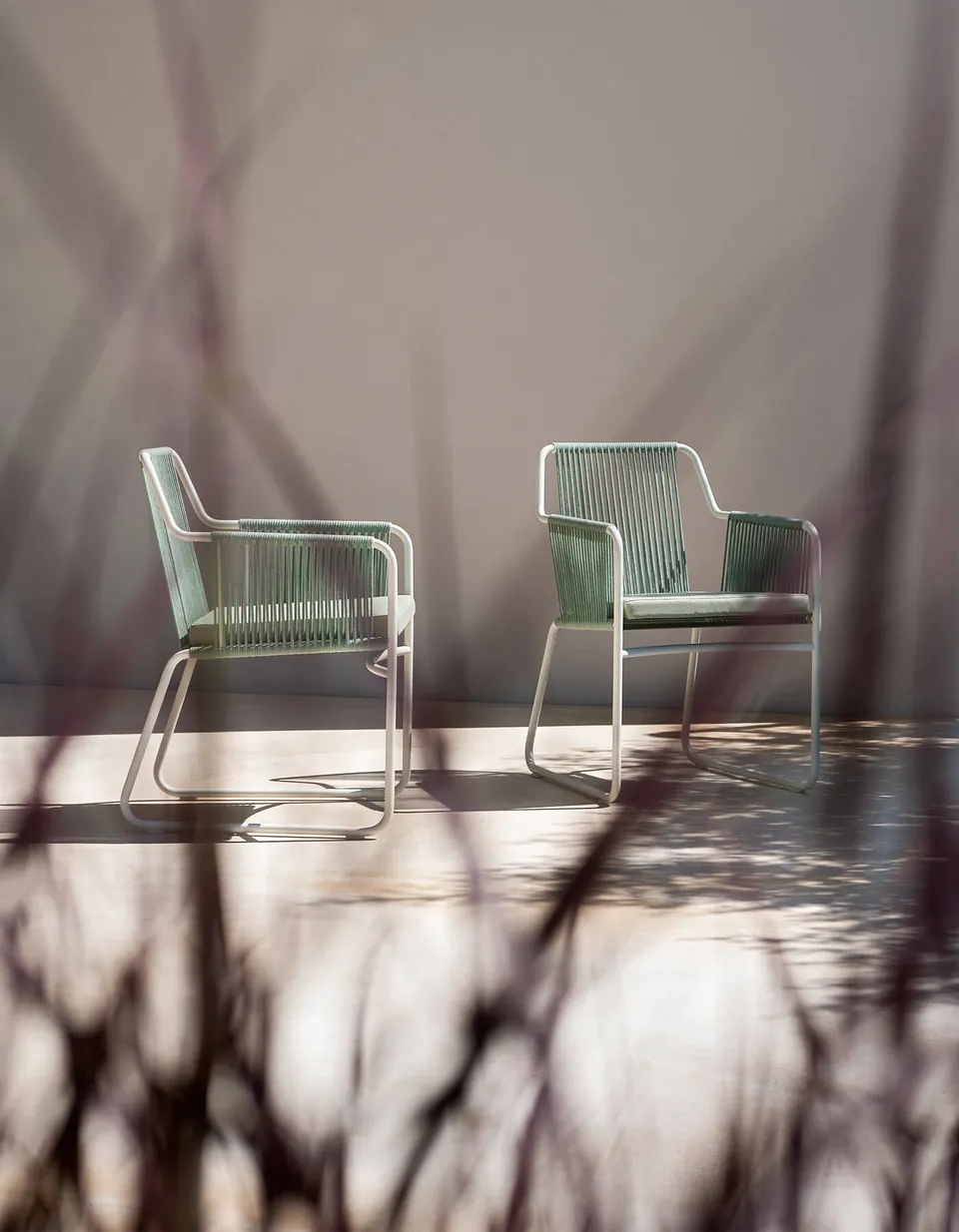 RODA Harp outdoor furniture on a terrace, catalog photograph 2