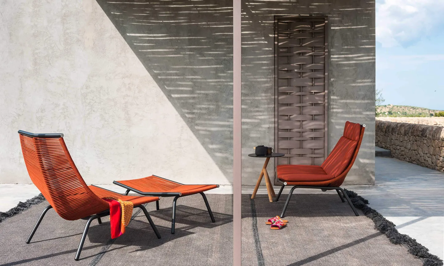 RODA Laze outdoor furniture on a terrace, catalog photograph 2