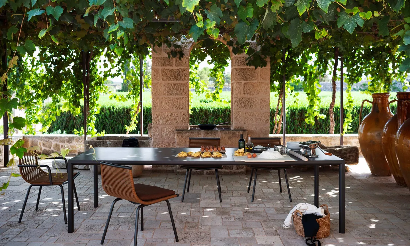 RODA Laze lounge chair on a terrace, RODA outdoor furniture