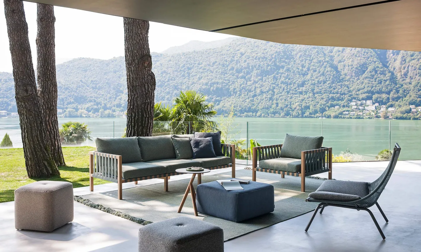 RODA Mistral outdoor furniture on a terrace, catalog photograph 2