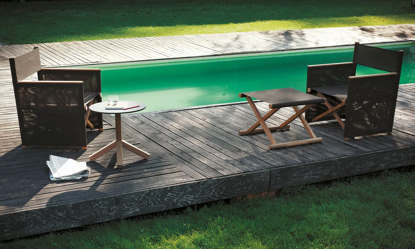 RODA Orson teak folding chairs, Italian outdoor furniture