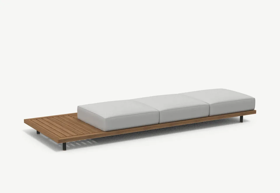 RODA Philia three-seater right deck module 304, Italian outdoor furniture