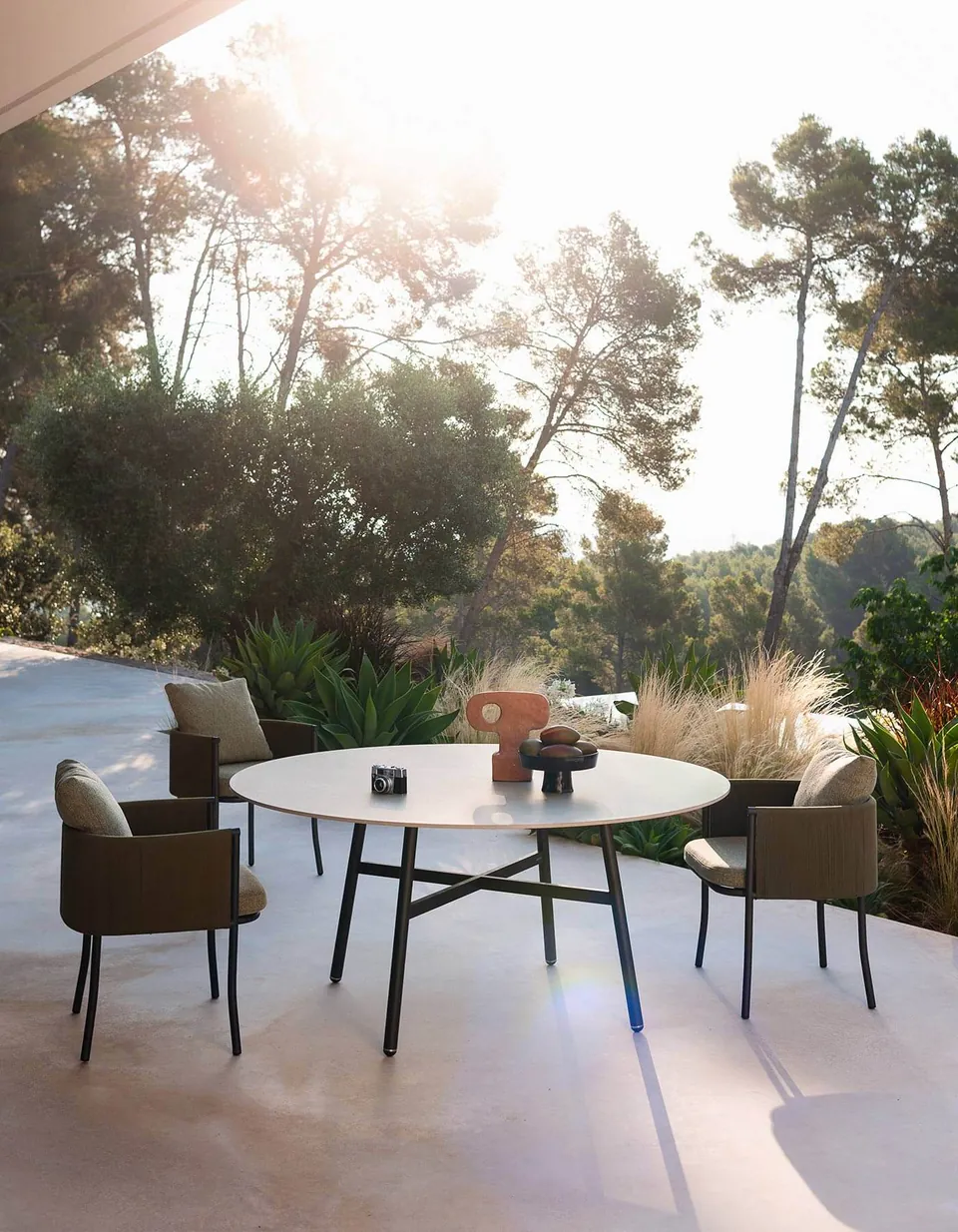 RODA Saddle outdoor furniture on a terrace, catalog photograph 3