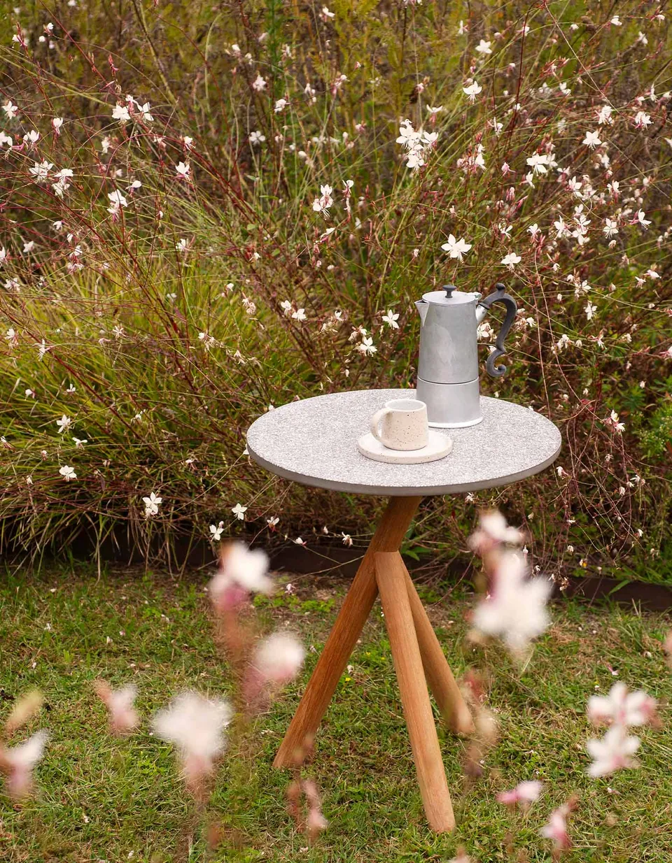 RODA Stork outdoor furniture on a terrace, catalog photograph 3