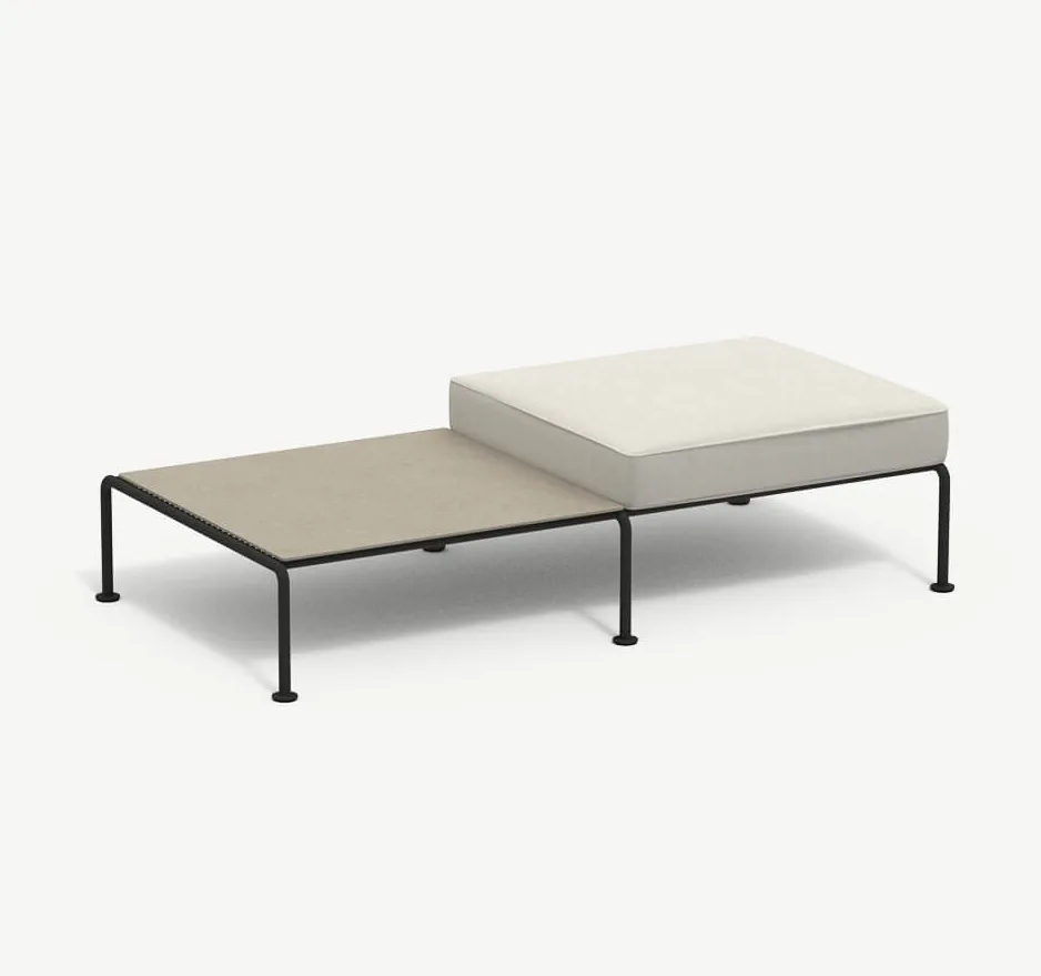 RODA Stresa pouf-coffee table 105, Italian outdoor furniture