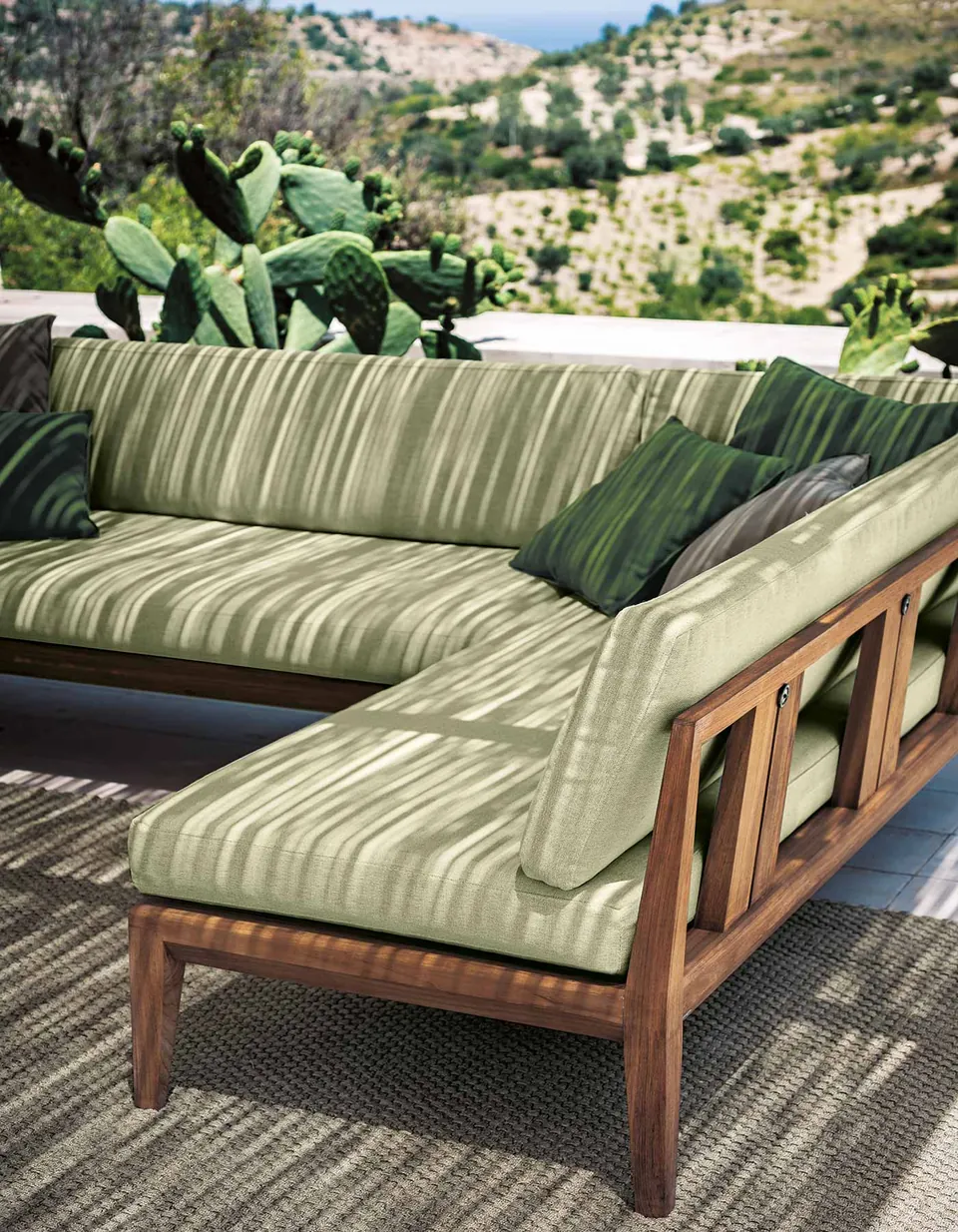 RODA Teka outdoor furniture on a terrace, catalog photograph 3