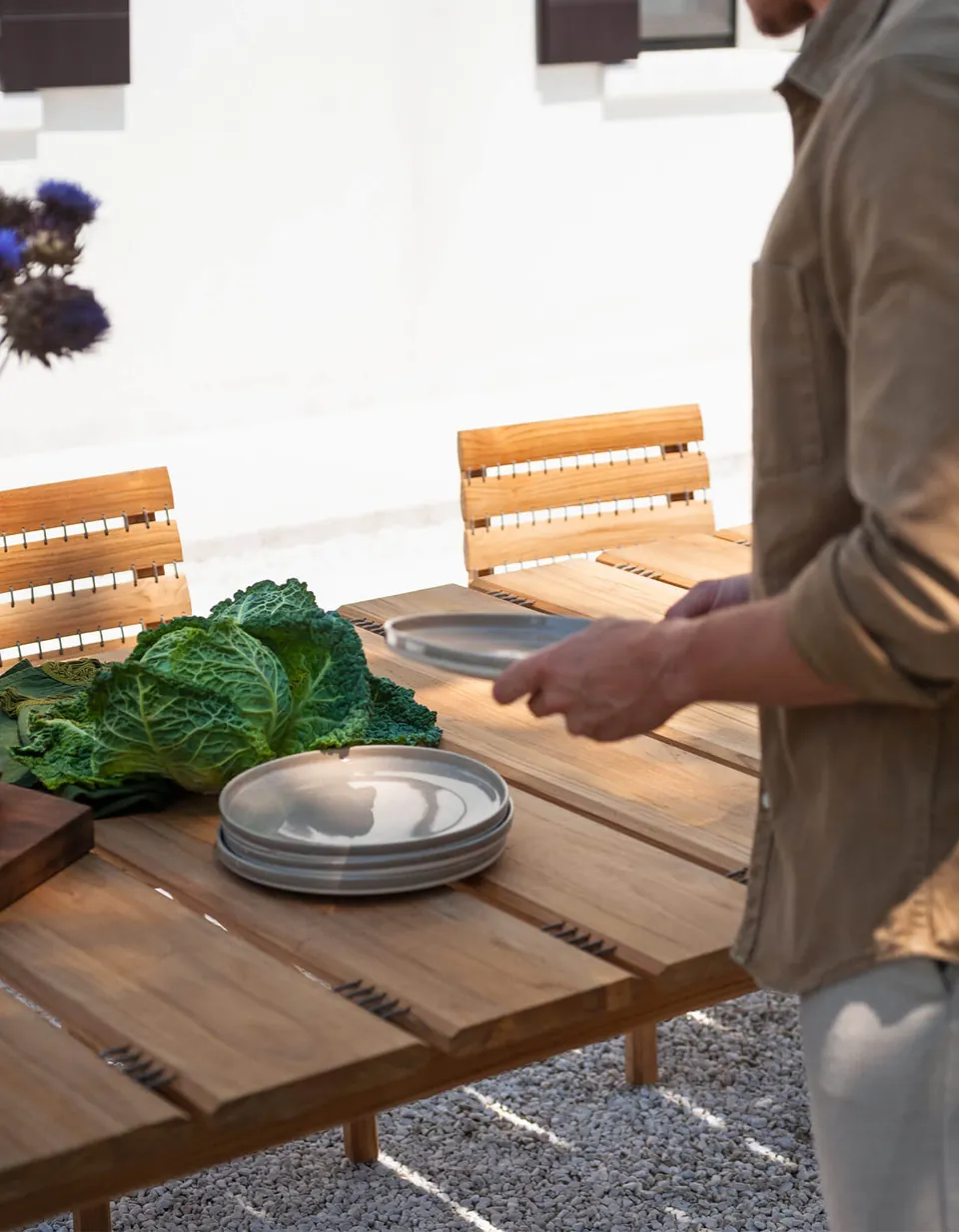 RODA Teseo outdoor furniture on a terrace, catalog photograph 2