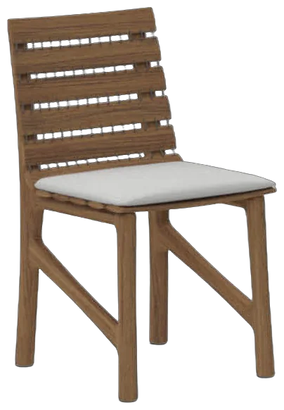 RODA Teseo dining chair in FSC certified teak with stitched cord between the slats, RODA furniture by AMDL CIRCLE