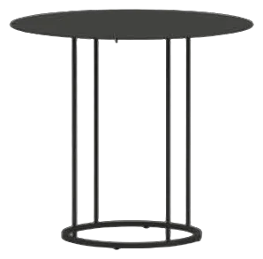 RODA Zefiro round side table with powder coated stainless steel base and aluminum top, RODA outdoor furniture by Piero Lissoni